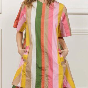 MAEVE The Emmy Short-sleeve Swing Mini Dress, size L